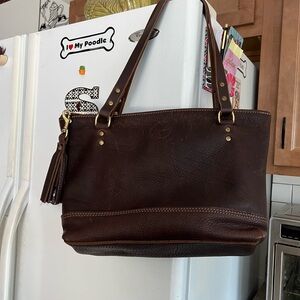 Coastal hillbilly Midway shoulder Carry Leather Brown Tote Bag